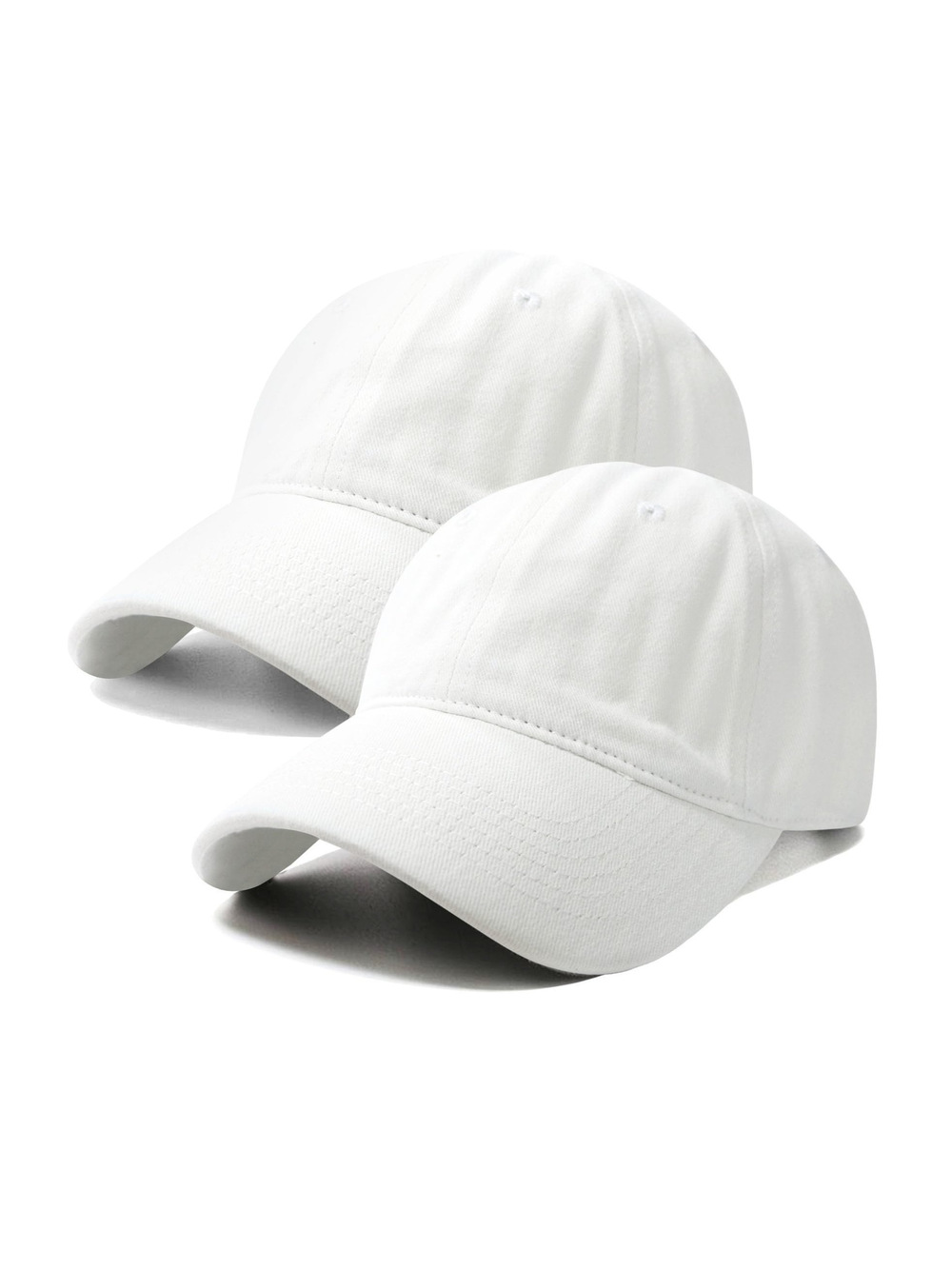 2 Packs Vintage Washed Distressed Baseball Cap Dad Hat for Men | White | Size OS